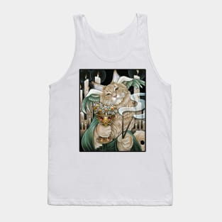 Cat Greek God of Sleep - Black Outlined Version Tank Top